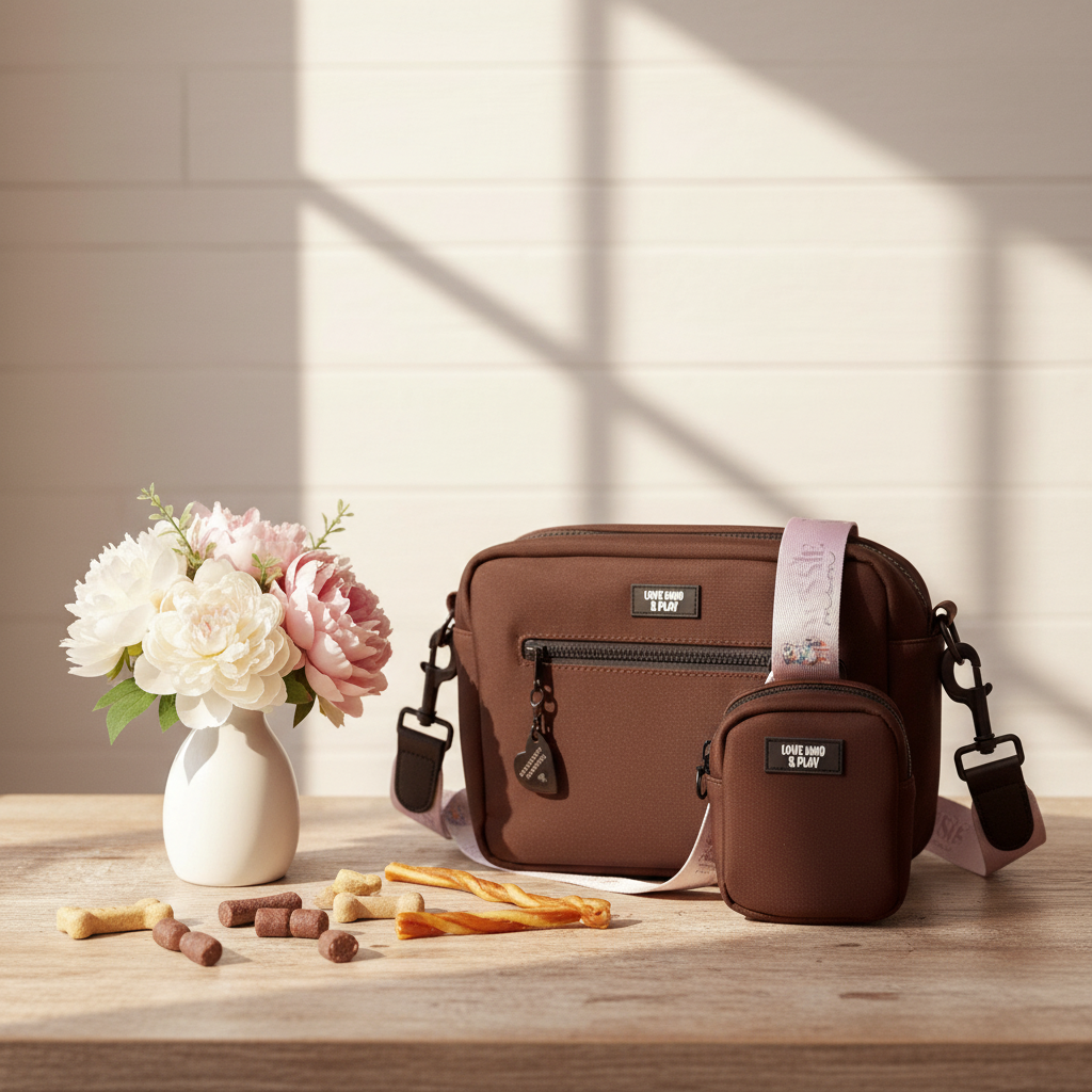 Dog Walking Bag Set – Crossbody Bag + Treat Pouch