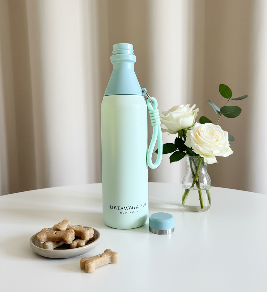 •	Compact 16oz neutral water bottle for dog walks
	•	Lightweight matte bottle for dog moms
	•	Aesthetic hydration bottle in pastel tones
