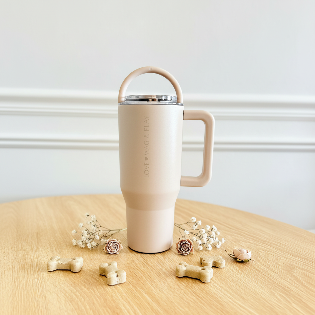 Dog Mom Tumbler 30 oz– Neutral Aesthetic Insulated Cup