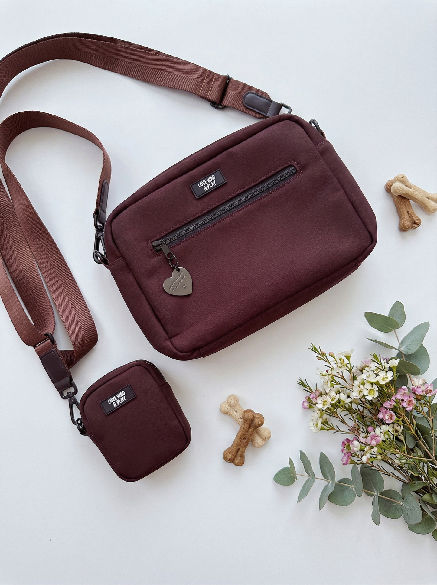Dog Walking Bag Set – Crossbody Bag + Treat Pouch