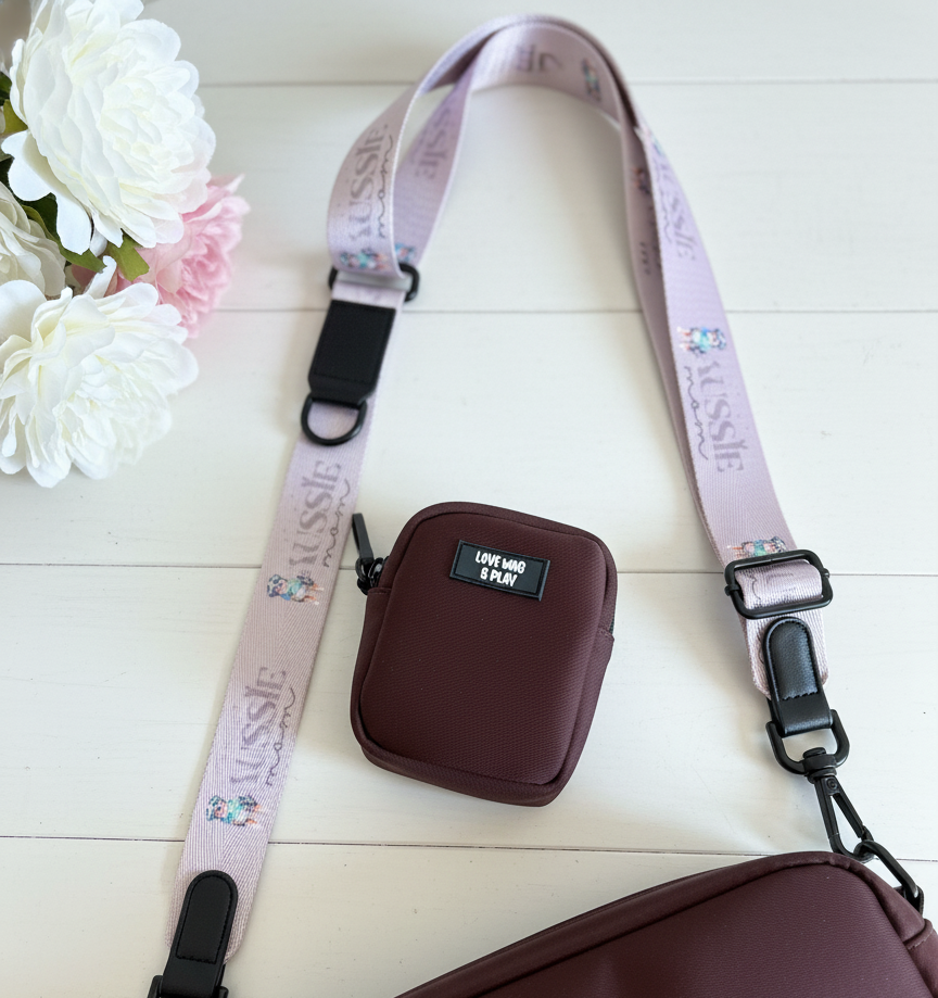 Aussie Mom Dog Walking Bag Set – Crossbody + Treat Pouch + Pattern Strap