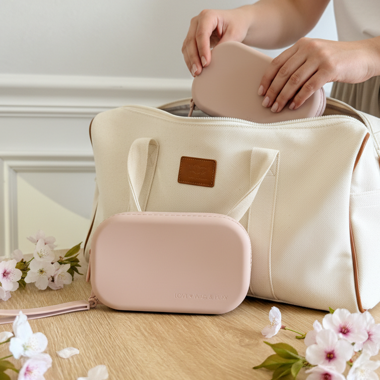 Dog Mom + Pup Matching Set – Neutral Pouch Duo